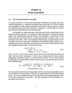 Chapter 19 Other ensembles 19.1 The isothermal-isobaric ensemble