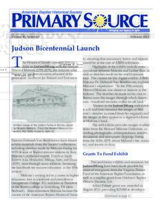 Volume 10, Number 1  February 2012 Judson Bicentennial Launch
