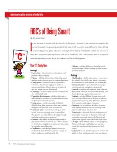 understanding gifted education letter by letter  ABC’s of Being Smart By Dr. Joanne Foster  “C”
