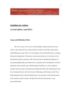 1  Guidelines for Authors (revised edition, AprilScope and Publication Policy