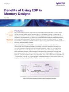 White Paper  Benefits of Using ESP in Memory Designs May 2010