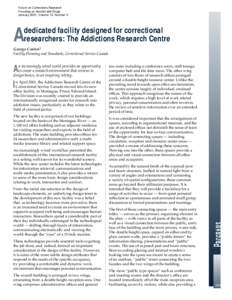 Forum on Corrections Research Focusing on Alcohol and Drugs January 2001, Volume 13, Number 3 A