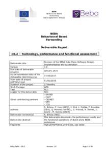 BEBA Behavioural Based Forwarding Grant Agreement: Beba