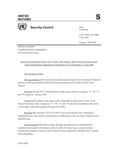 S  UNITED NATIONS Security Council