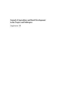 Journal of Agriculture and Rural Development in the Tropics and Subtropics Supplement 88