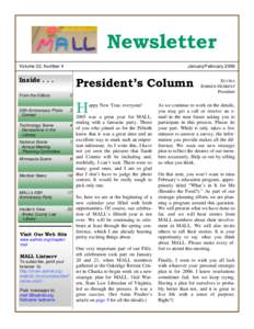 Newsletter Volume 32, Number 4 January/February[removed]President’s Column