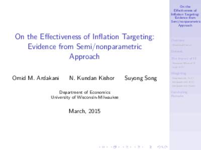 On the Effectiveness of Inflation Targeting: Evidence from Semi/nonparametric Approach