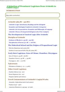 Prominent Logicians from Aristotle to Godel 31