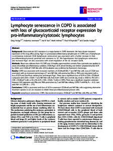 Lymphocyte senescence in COPD is associated with loss of glucocorticoid receptor expression by pro-inflammatory/cytotoxic lymphocytes
