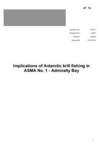 Implications of Antarctic krill fishing in ASMA No. 1 - Admiralty Bay