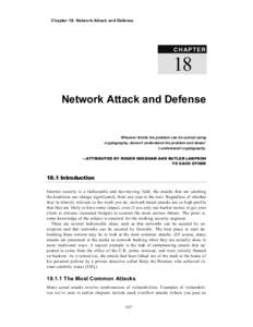 Chapter 18: Network Attack and Defense  C H A P TE R 18 Network Attack and Defense