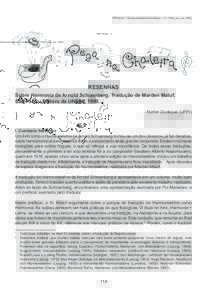 MUSI – Revista Acadêmica DEDUQUE, Norton. Sobre Harmonia de Arnold Schoenberg... Per Musi. Belo Horizonte,PER v.9, jan - jun