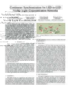 Continuous Synchronization for LED-to-LED Visible Light Communication Networks Stefan Schmid Giorgio Corbellini