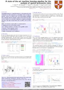 A state-of-the-art machine learning pipeline for the analysis of spatial proteomics data L. Gatto , LM. Breckels