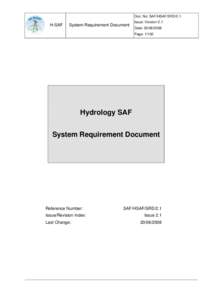 Doc. No: SAF/HSAF/SRD/2.1  H-SAF System Requirement Document