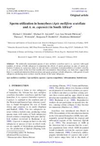 Sperm utilization in honeybees (Apis mellifera scutellata and A. m. capensis) in South Africa