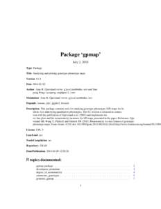 Package ‘gpmap’ July 2, 2014 Type Package Title Analysing and plotting genotype-phenotype maps Version[removed]Date[removed]