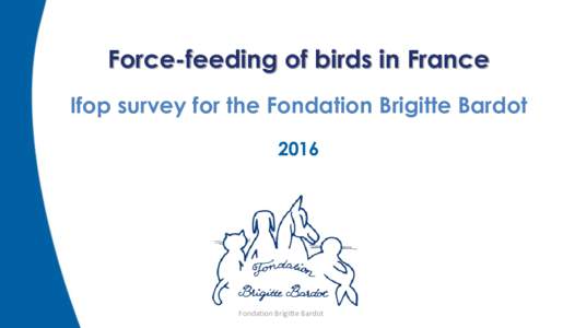 Force-feeding of birds in France Ifop survey for the Fondation Brigitte Bardot 2016 Fondation Brigitte Bardot