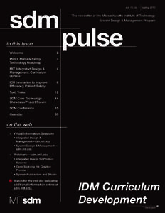 vol. 10, no. 1  sdm in this issue Welcome