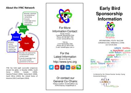 About the IYNC Network  Early Bird Sponsorship Information