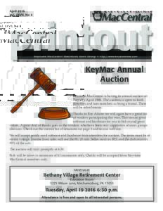 April 2016 Vol. XXVII, No 4 printout Keystone MacCentral Macintosh Users Group ❖ http://www.keystonemac.com