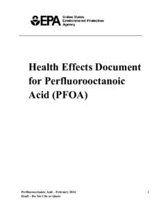 Health Effects Document for Perfluorooctanoic Acid (PFOA)