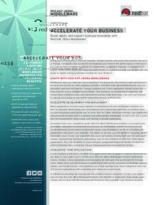 EXECUTIVE BRIEF  ACCELERATE YOUR BUSINESS Boost agility and support business innovation with Red Hat JBoss Middleware