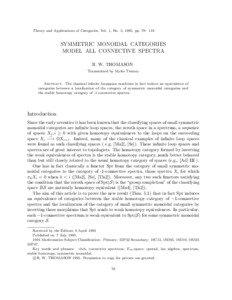 Theory and Applications of Categories, Vol. 1, No. 5, 1995, pp. 78– 118  SYMMETRIC MONOIDAL CATEGORIES