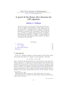 New York Journal of Mathematics New York J. Math–60. A proof of the Russo–Dye theorem for J B ∗-algebras Akhlaq A. Siddiqui