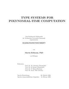 TYPE SYSTEMS FOR POLYNOMIAL-TIME COMPUTATION