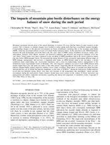HYDROLOGICAL PROCESSES Hydrol. ProcessPublished online in Wiley Online Library (wileyonlinelibrary.com) DOI: hypThe impacts of mountain pine beetle disturbance on the energy