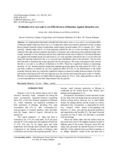 Acta Parasitologica Globalis 5 (3): , 2014 ISSN © IDOSI Publications, 2014 DOI: idosi.apgEvaluation of in vitro and in vivo Effectiveness of Diazinon Against Damalina ovis.