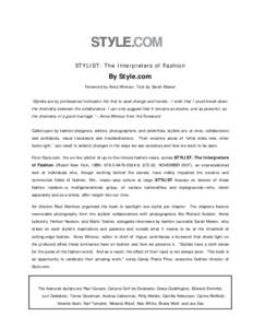 Microsoft Word - StylistReleaseFINAL.doc