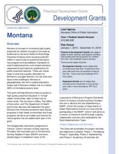 Montana Preschool Development Abstract Final