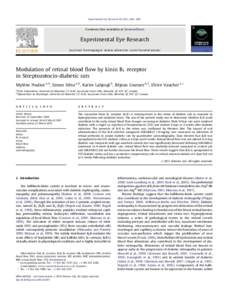 Modulation of retinal blood flow by kinin B1 receptor in Streptozotocin-diabetic rats