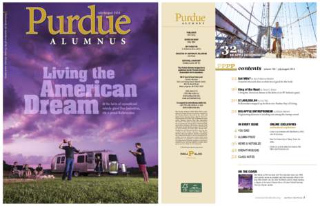 Volume 103  Exclusively for members of the Purdue Alumni Association July/August 2014
