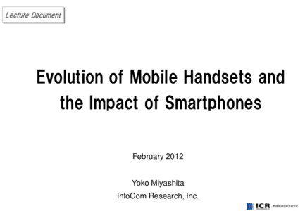 Lecture Document  Evolution of Mobile Handsets and