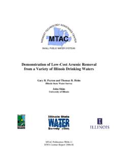 Demonstration of Low-Cost Arsenic Removal from a Variety of Illinois Drinking Waters