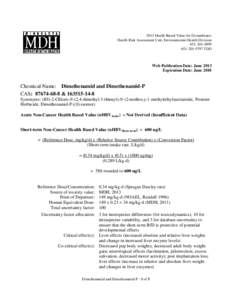 Dimethenamid and Dimethenamid-P Information sheet