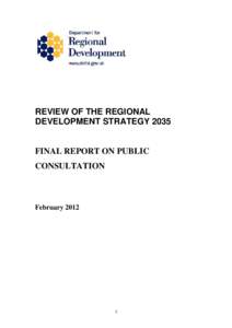 REVIEW OF THE REGIONAL DEVELOPMENT STRATEGY 2035 FINAL REPORT ON PUBLIC CONSULTATION