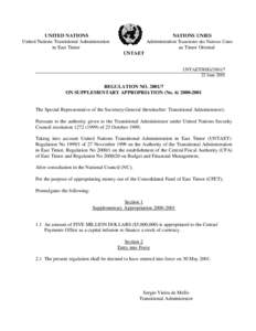 UNITED NATIONS United Nations Transitional Administration in East Timor NATIONS UNIES Administration Transitoire des Nations Unies