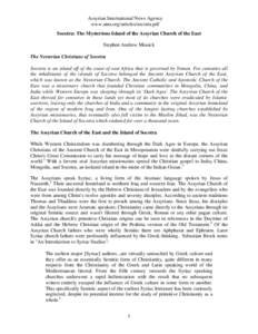 Church of the East / Nestorianism / Fertile Crescent / Ethnic groups in the Arab League / Socotra / Syriac Christianity / Assyrian people / Acts of Thomas / Semitic / Christianity / Asia / Middle East