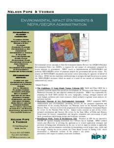 NELSON POPE & V OORHIS  Environmental Impact Statements & NEPA/SEQRA Administration Environmental Planning