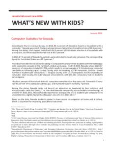 nevada kids count newsleƩer  WHAT’S NEW WITH KIDS? JanuaryComputer StaƟsƟcs for Nevada