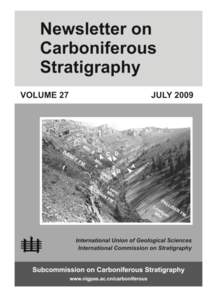 Newsletter on Carboniferous Stratigraphy  Table of Content EXCECUTIVE’S COLUMN ..................................................................................................................................... 3 SC