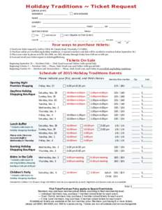 Holiday Traditions ~ Ticket Request (please print) MEMBER # NON-MEMBER