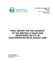 Air Accident Investigation Unit - (Belgium) CCN Rue du Progrès 80 BteBrussels