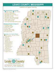 LEAKE COUNTY, MISSISSIPPI Institutions of Higher Learning Mississippi Public Universities 1