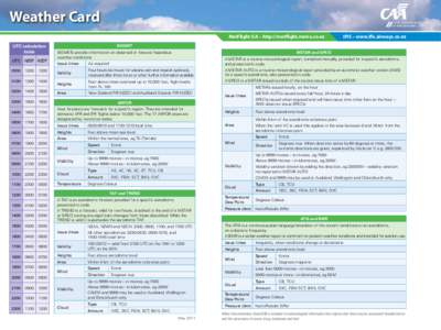 Weather Card MetFlight GA – http://metflight.metra.co.nz UTC calculation table UTC