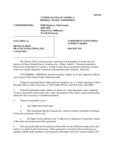 Agreement Containing Consent Order [Including Attachments A and B]